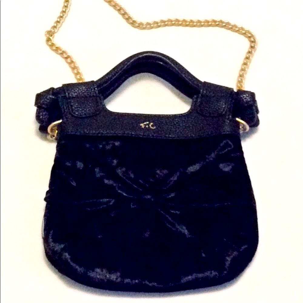 FOLEY AND CORINNA BLACK CRUSHED VELVET MINI BAG - Picture 1 of 6